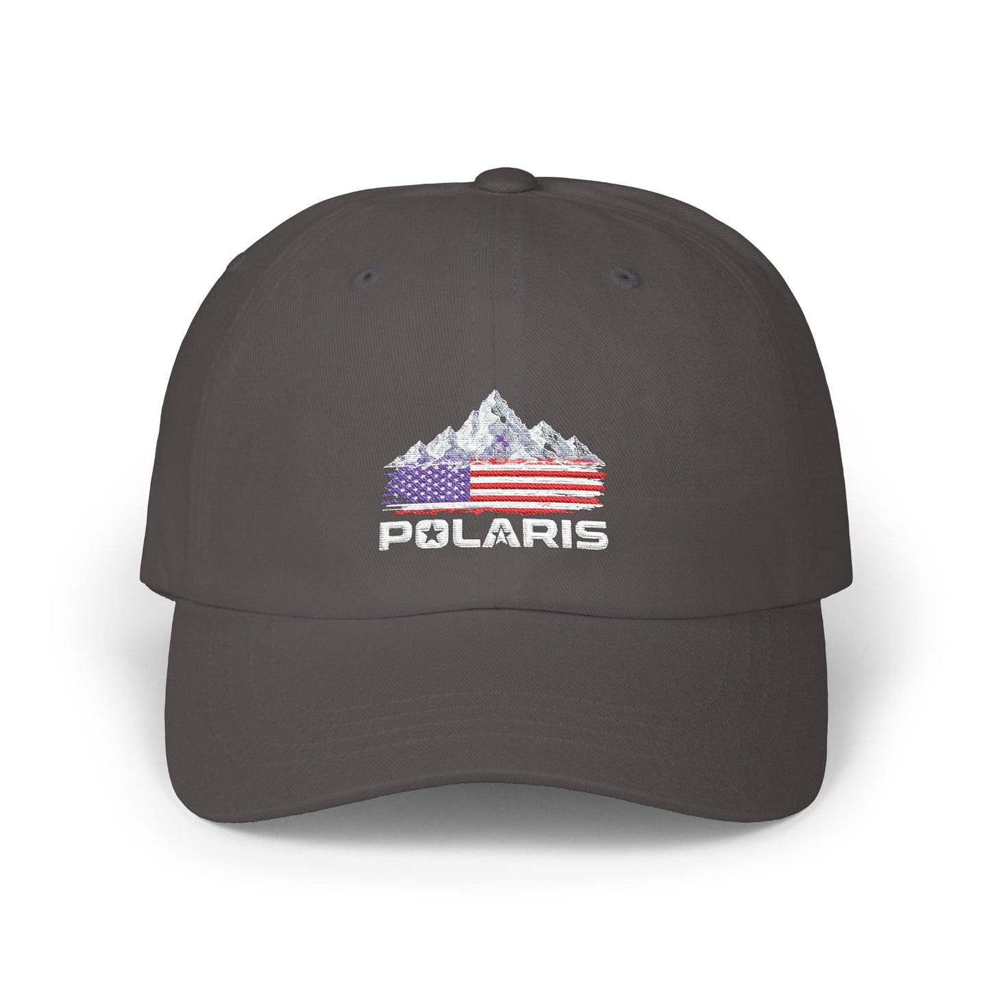 Polaris Mountain Cap — Retro American Flag Embroidered Dad Cap for SxS Off-Road Enthusiasts