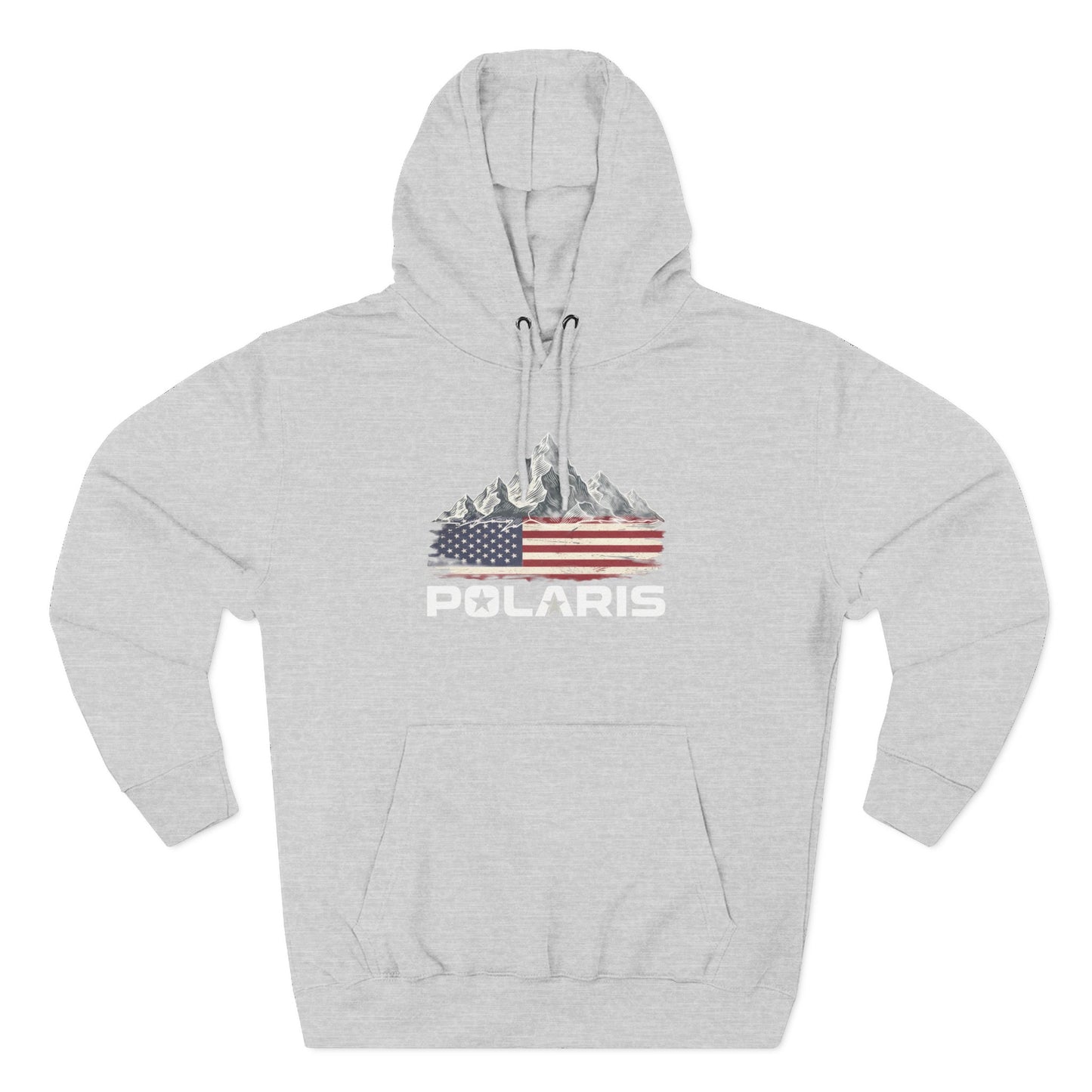 American Mountain Flag Hoodie — Vintage USA Off-Road Adventure Fleece Pullover