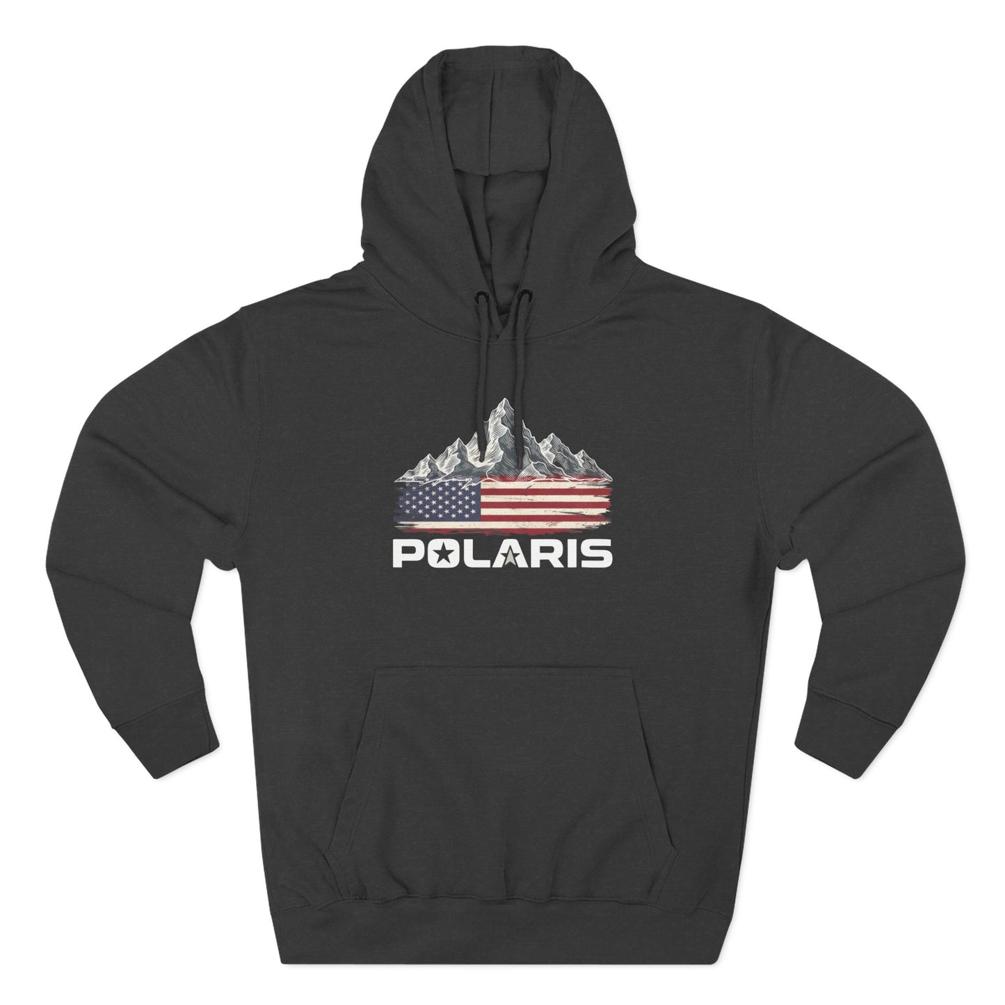 American Mountain Flag Hoodie — Vintage USA Off-Road Adventure Fleece Pullover